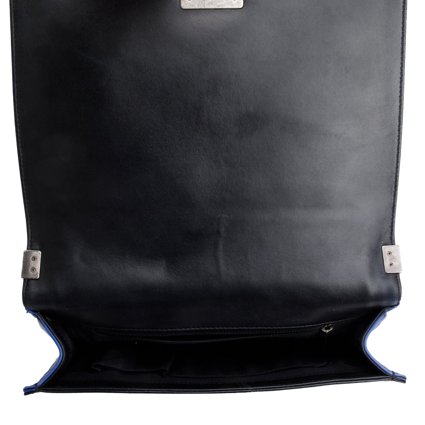 Chanel Blue/Black Quilted Lambskin Leather XL Boy Bag