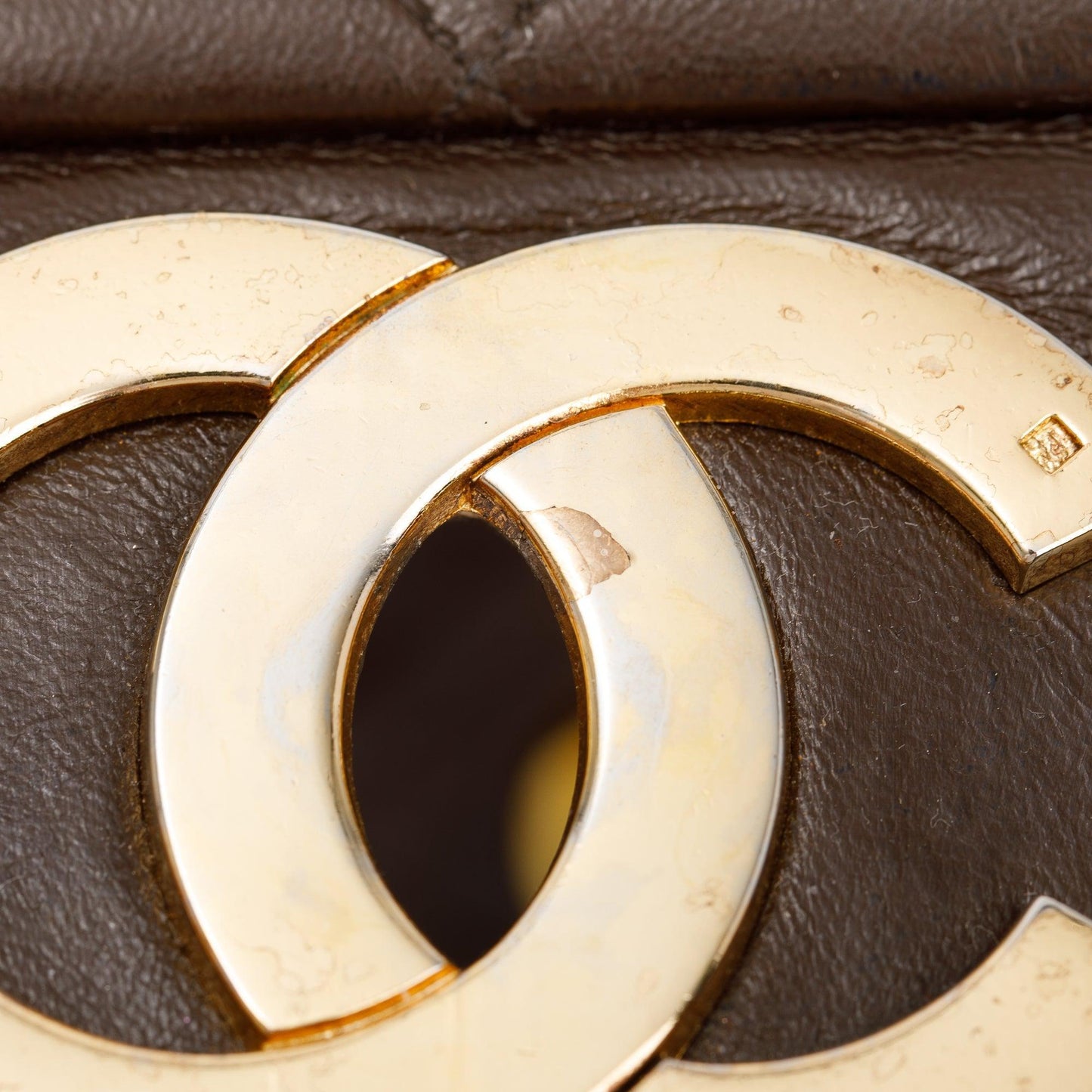 Chanel Brown Lambskin Leather Vintage Jumbo XL Single Flap Bag