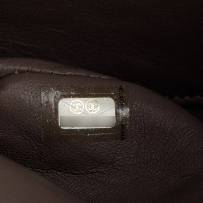 Chanel Brown Quilted Patent Leather Classic Medium Double Flap Bag
