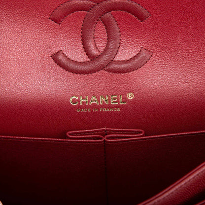 Chanel Burgundy Caviar Small Classic Double Flap Bag