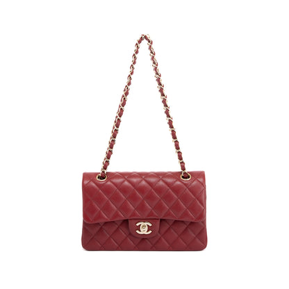 Chanel Burgundy Caviar Small Classic Double Flap Bag