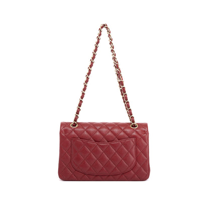 Chanel Burgundy Caviar Small Classic Double Flap Bag