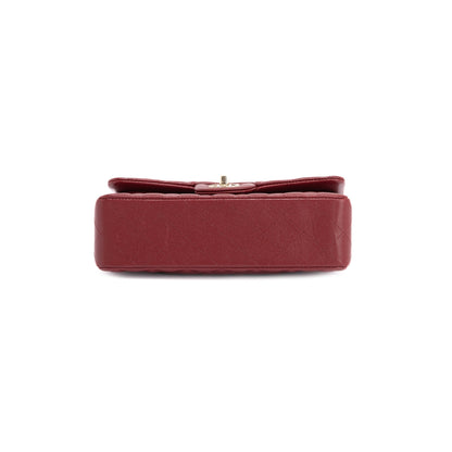 Chanel Burgundy Caviar Small Classic Double Flap Bag