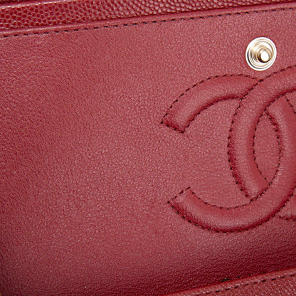 Chanel Burgundy Caviar Small Classic Double Flap Bag