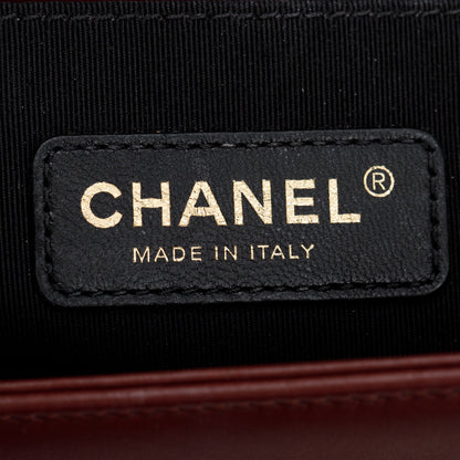 Chanel Burgundy Chevron Leather Medium Mix Boy Bag
