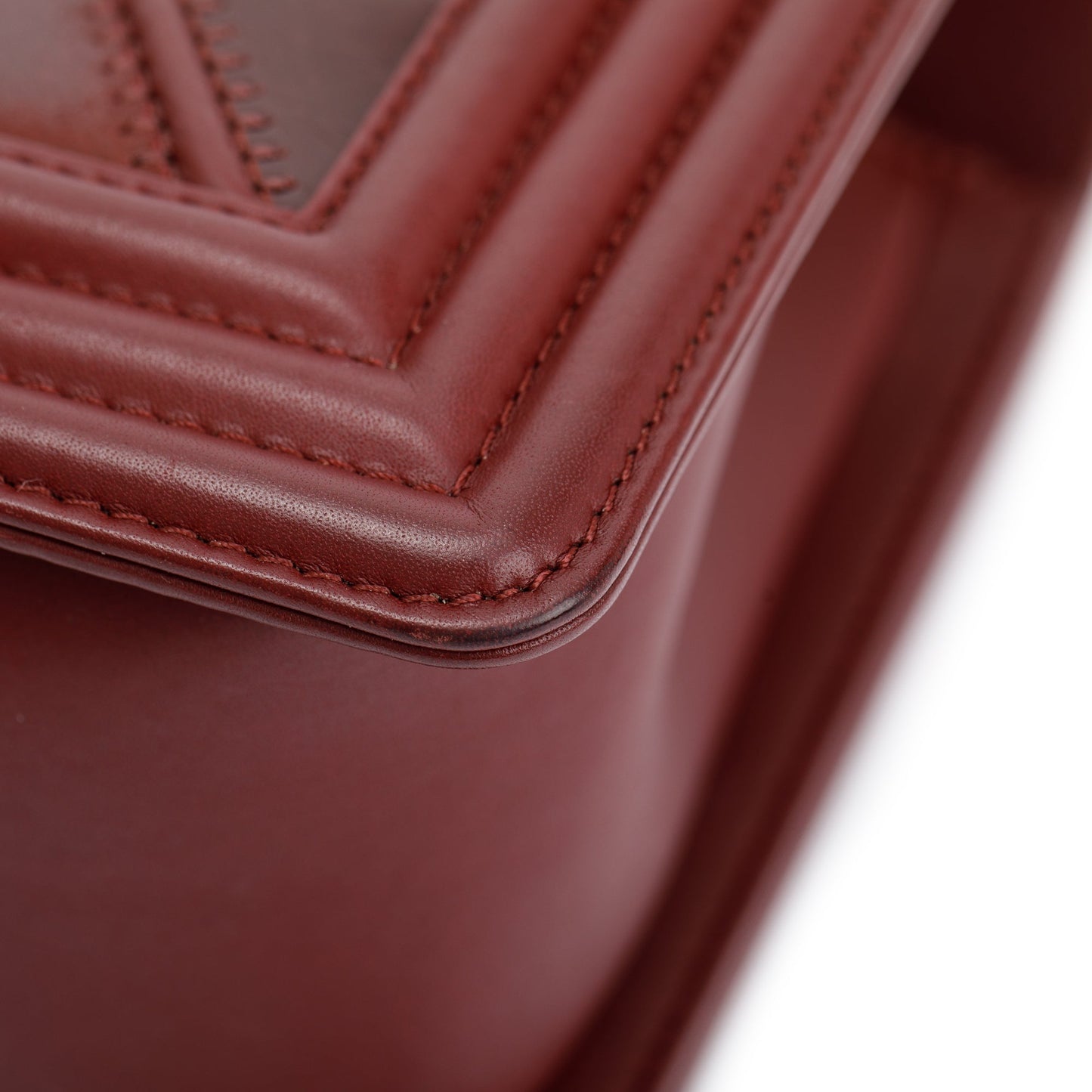 Chanel Burgundy Chevron Leather Medium Mix Boy Bag