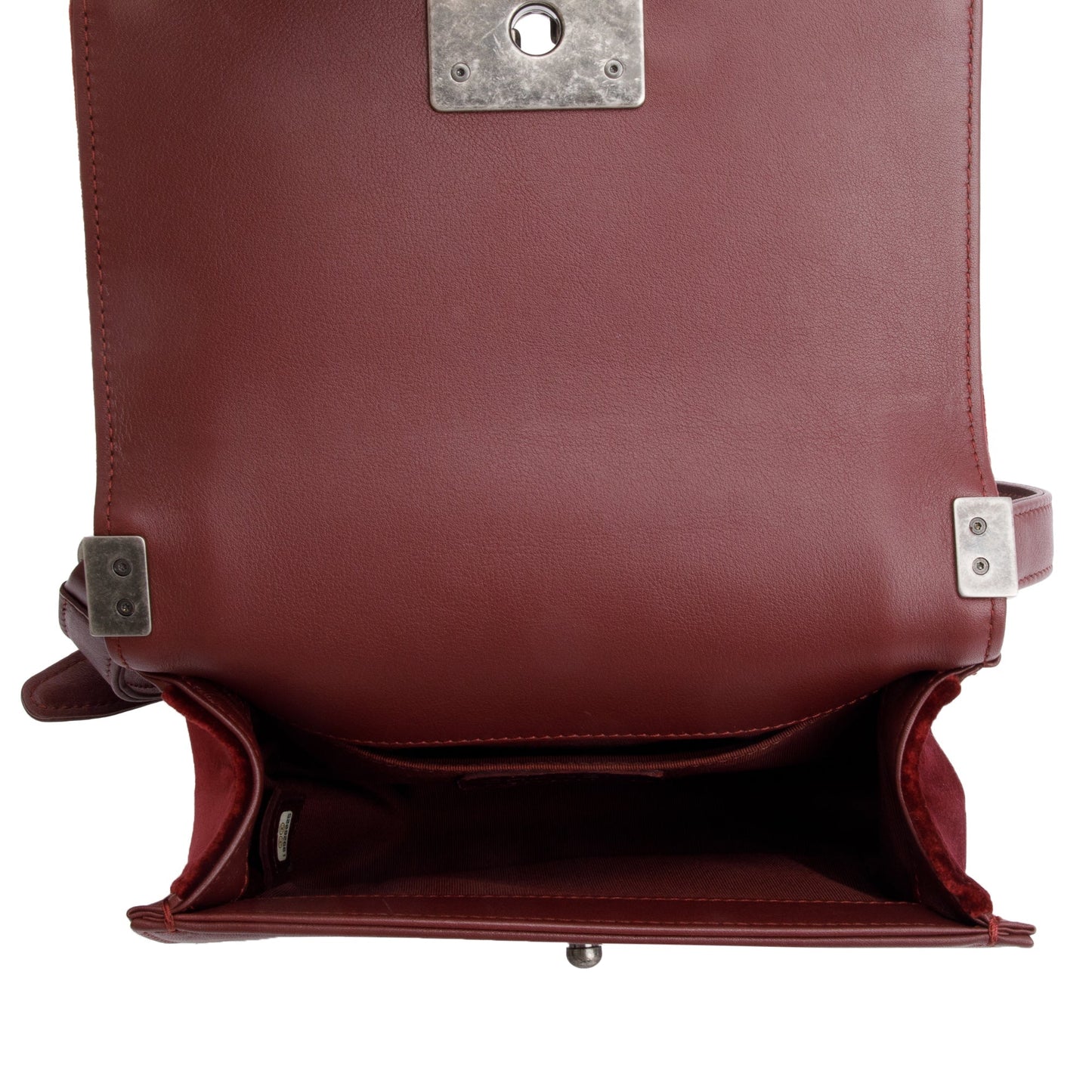 Chanel Burgundy Quilted Velvet Small Boy Bag