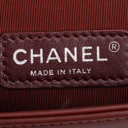 Chanel Burgundy Quilted Velvet Small Boy Bag