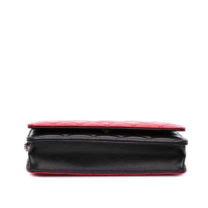 Chanel CC Bicolor Quilted Patent Wallet on Chain