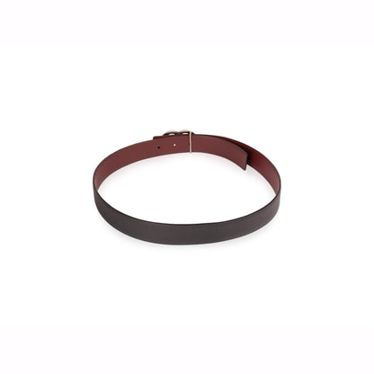 Chanel CC Black & Burgundy Reversible Leather Belt
