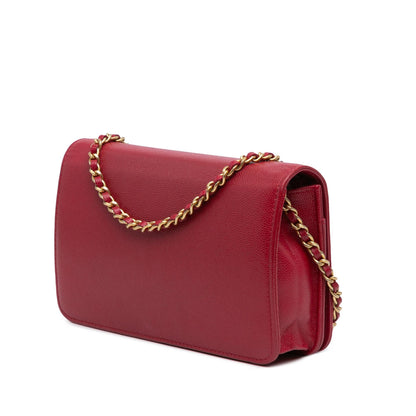Chanel CC Caviar Braided Trim Wallet On Chain (SHG-F9vaqu)