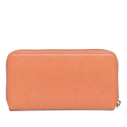 Chanel CC Caviar Leather Zip Around Long Wallet (SHG-M5pi7x)