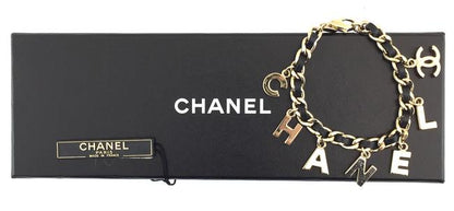 CHANEL CC LOGO LETTERING CHARM BRACELET