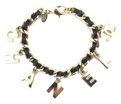 CHANEL CC LOGO LETTERING CHARM BRACELET