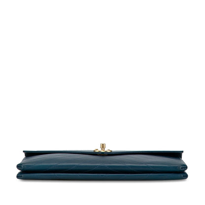 Chanel CC Chevron Calfskin Envelope Clutch (SHG-Nah7n1)