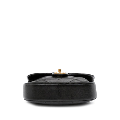 Chanel CC Chevron Calfskin Round Flap Satchel
