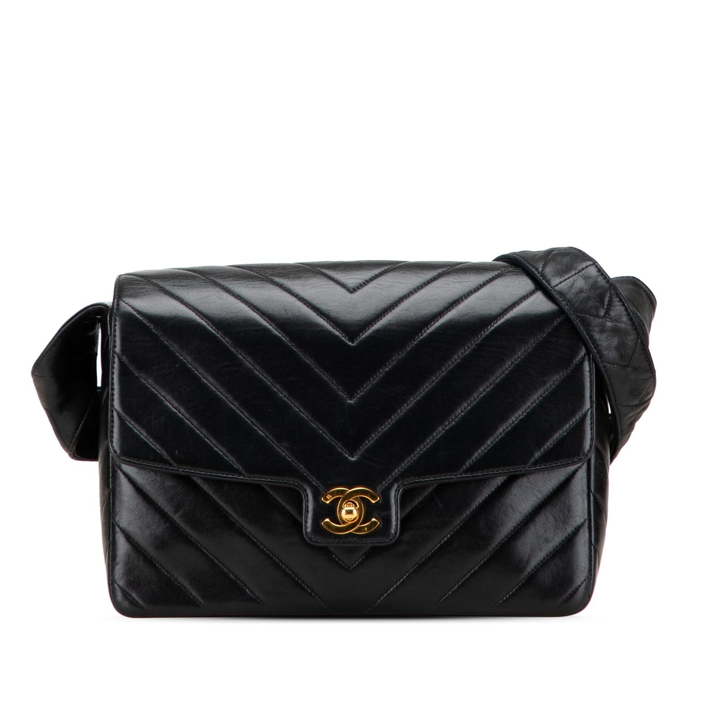 Chanel CC Chevron Lambskin Flap