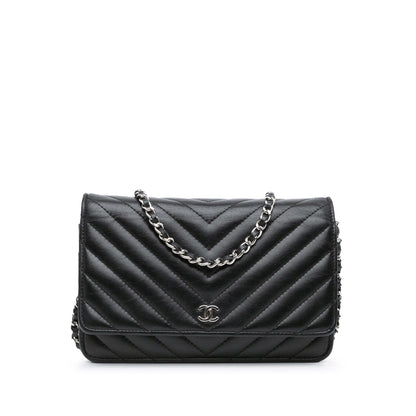 Chanel CC Chevron Lambskin Wallet On Chain