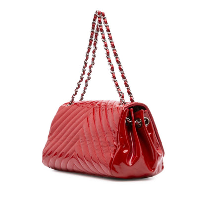 Chanel CC Chevron Patent Accordion Single Flap