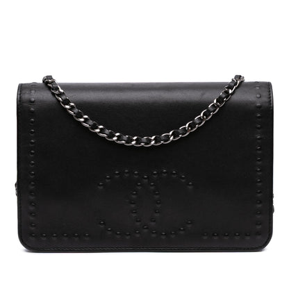 Chanel CC Embossed Lambskin Wallet On Chain