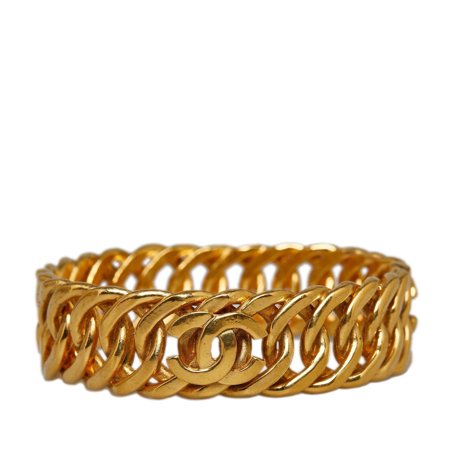 Chanel CC Gold-Tone Bangle (SHG-04KbRw)