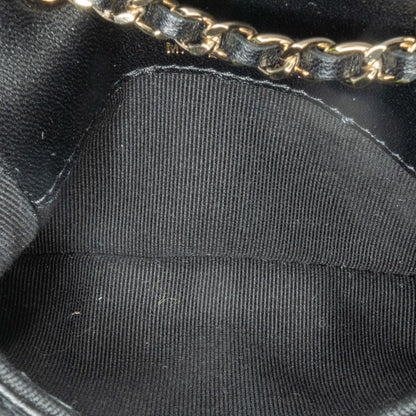Chanel CC Lambskin Card Holder On Chain (SHG-OR7dwk)