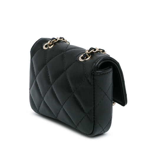 Chanel CC Lambskin Card Holder On Chain (SHG-OR7dwk)