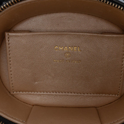 Chanel CC Lambskin Ruched Oval Top Handle Bag
