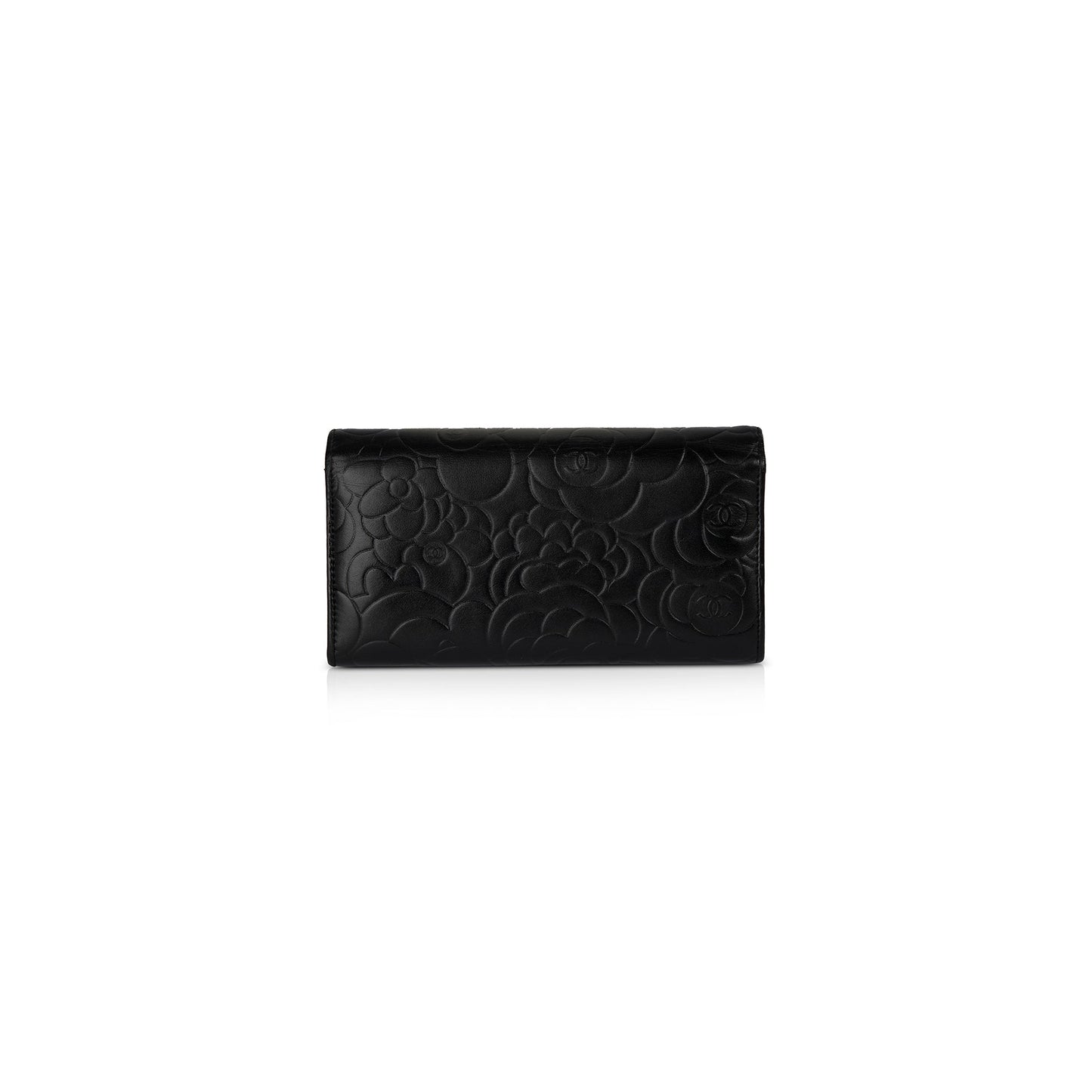 Chanel CC Logo Camelia Leather Wallet