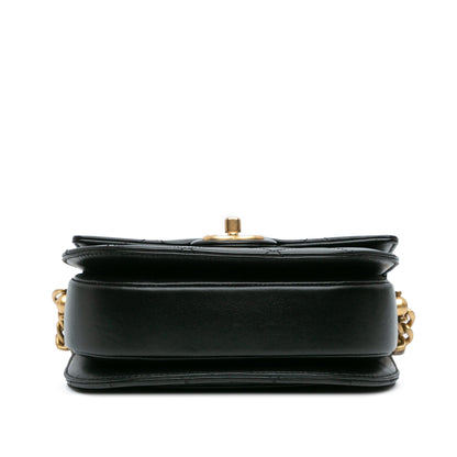 Chanel CC Quilted Calfskin Round Moon Messenger Flap
