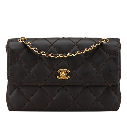 Chanel CC Quilted Calfskin Wild Stitch Flap
