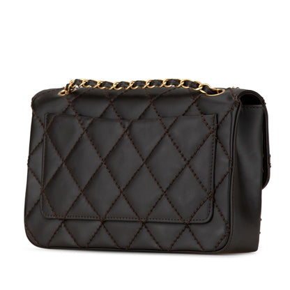 Chanel CC Quilted Calfskin Wild Stitch Flap