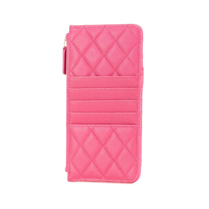 Chanel CC Quilted Caviar Flat Phone Case Wallet Pouch