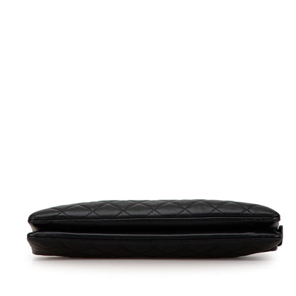 Chanel CC Quilted Lambskin Double Zip Clutch (SHG-9zutGz)