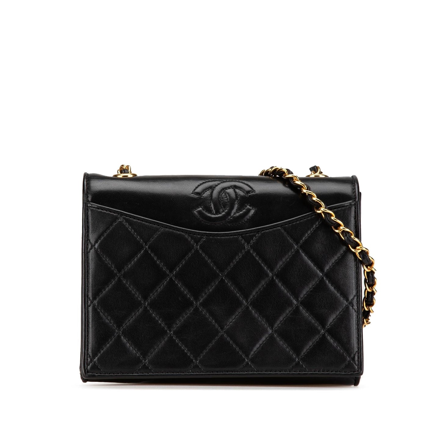 Chanel CC Quilted Lambskin Full Flap Crossbody