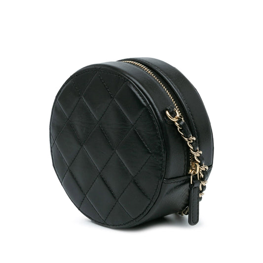 Chanel CC Quilted Lambskin Round Clutch with Chain (SHG-vxtHcs)