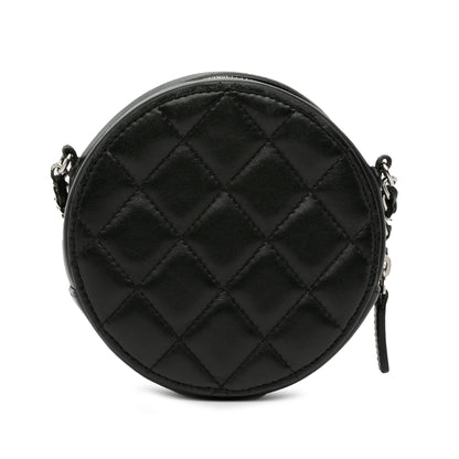 Chanel CC Quilted Lambskin Round Clutch with Chain