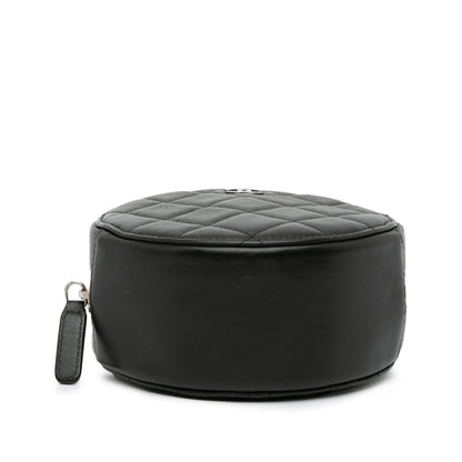 Chanel CC Quilted Lambskin Round Clutch with Chain