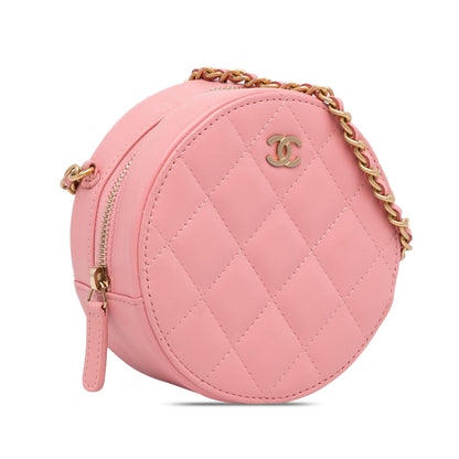 Chanel CC Quilted Lambskin Round Crossbody (SHG-pQfxfH)