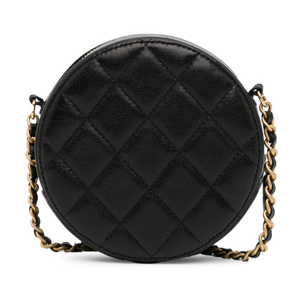 Chanel CC Quilted Lambskin Round Crossbody (SHG-33ZDhg)