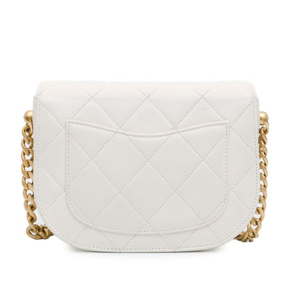 Chanel CC Quilted Lambskin Round Moon Messenger Flap (SHG-ZHZyok)