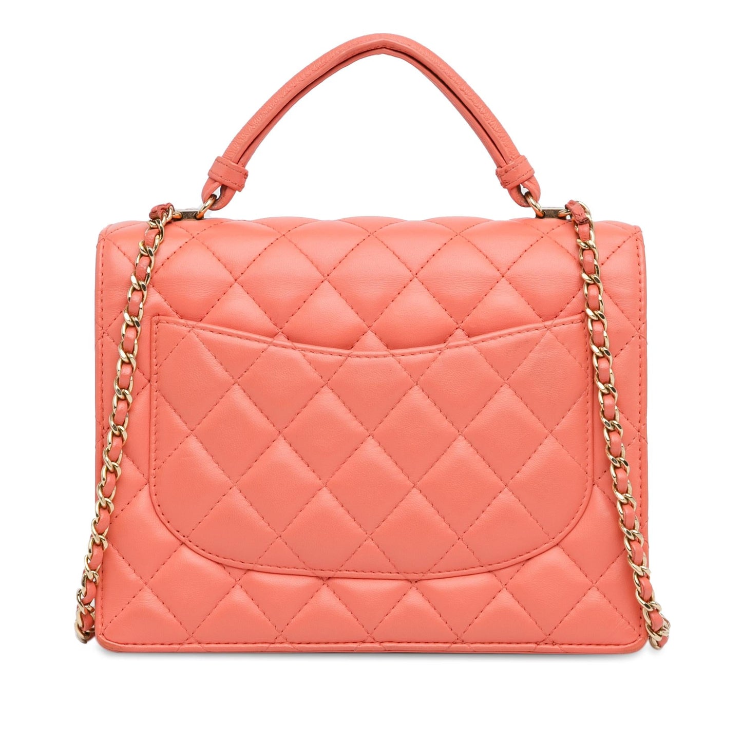 Chanel CC Quilted Lambskin Top Handle Flap (SHG-L5HKxu)