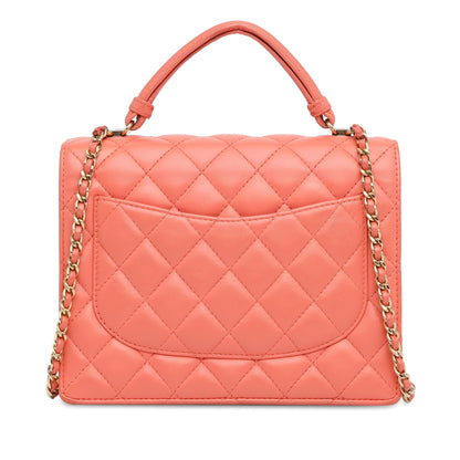 Chanel CC Quilted Lambskin Top Handle Flap (SHG-L5HKxu)