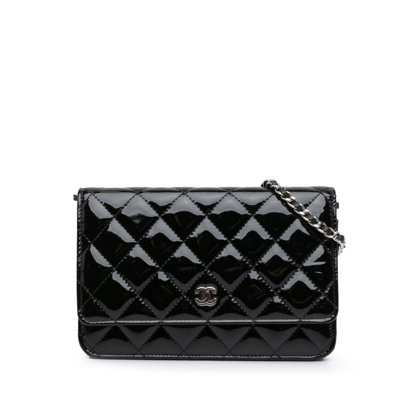 Chanel CC Quilted Patent Wallet On Chain