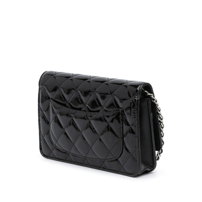 Chanel CC Quilted Patent Wallet On Chain