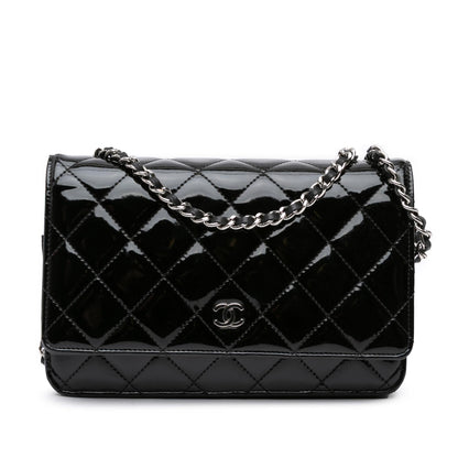 Chanel CC Quilted Patent Wallet On Chain