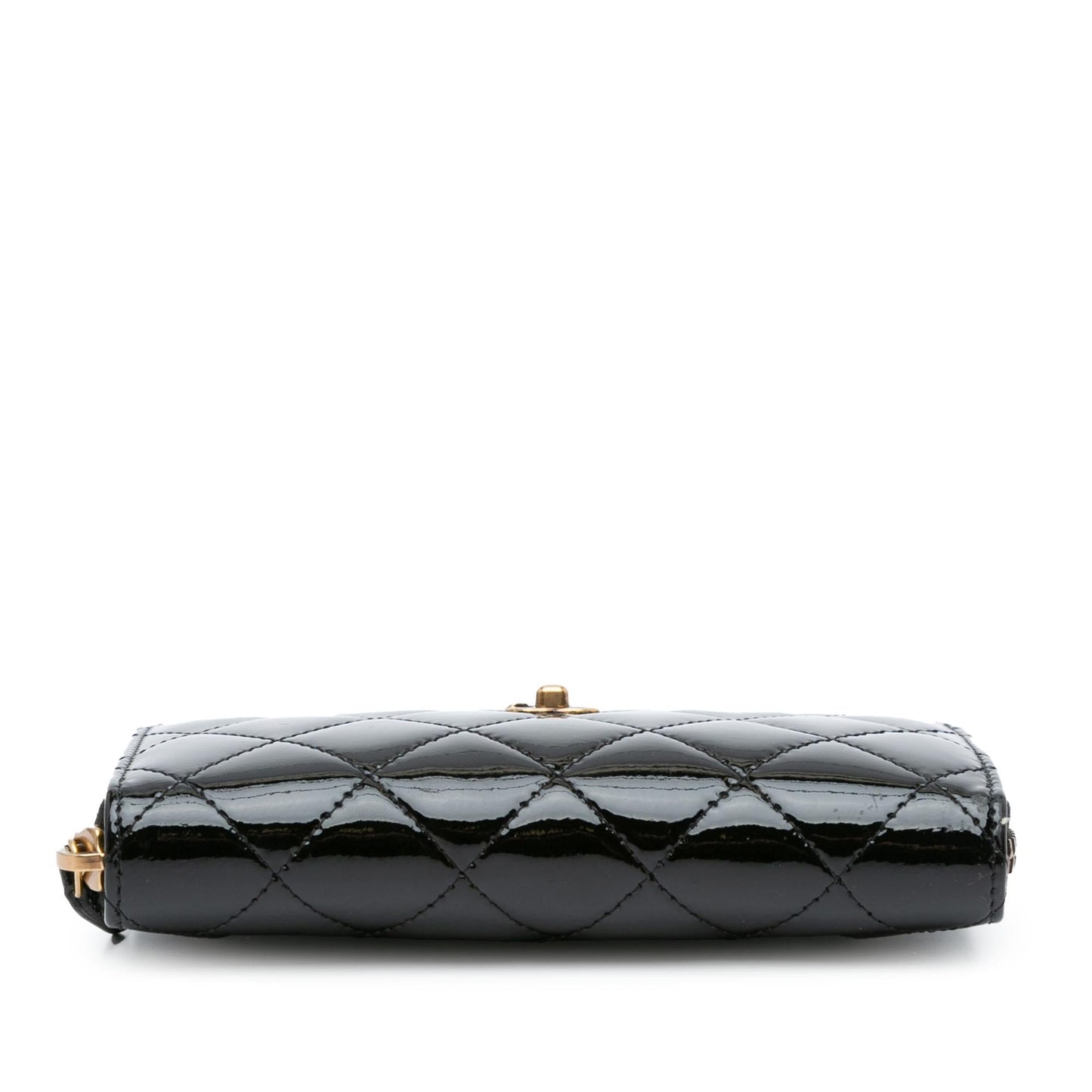 Chanel CC Quilted Patent Zip Around Long Wallet (SHG-OZKSJN)