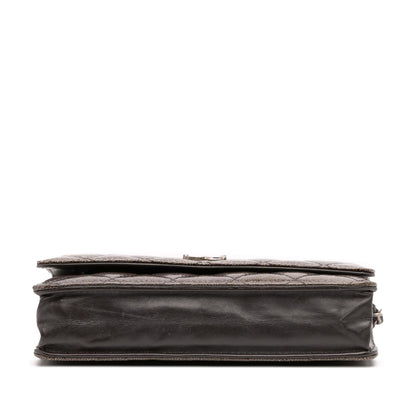 Chanel CC Quilted Shiny Crumpled Calfskin Wallet on Chain