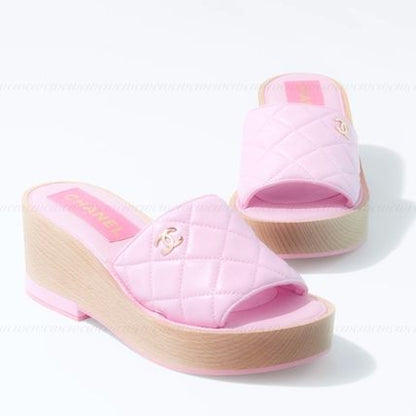CHANEL CC COCO QUILTED LAMBSKIN LEATHER MULES