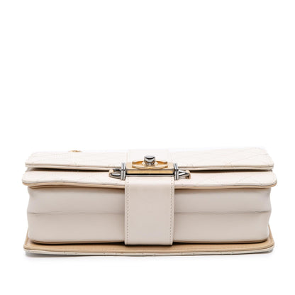 Chanel CC Stitched Calfskin Chain Flap